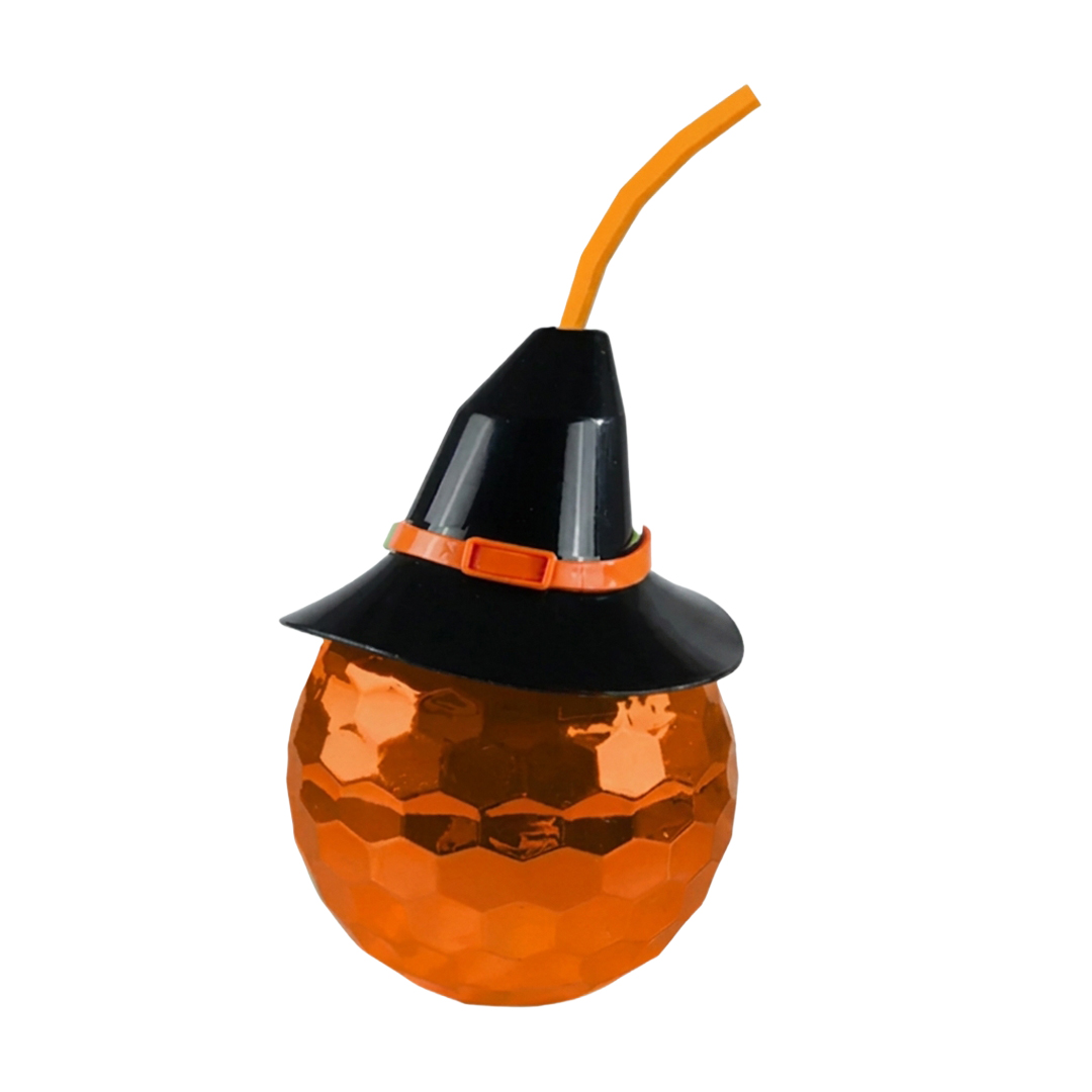 Orange Disco Ball Witch Halloween Tumbler Cup 600ml