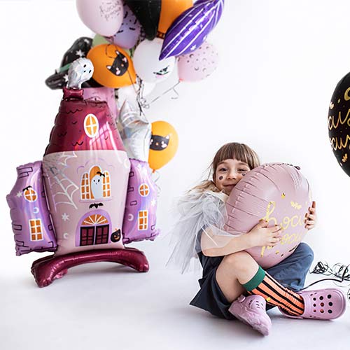 Halloween Pink Haunted House Air Fill Foil Giant Balloon 94cm / 37 in Product Gallery Image