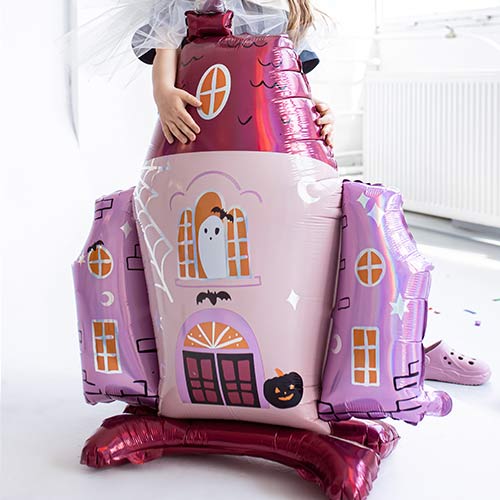 Halloween Pink Haunted House Air Fill Foil Giant Balloon 94cm / 37 in Product Gallery Image