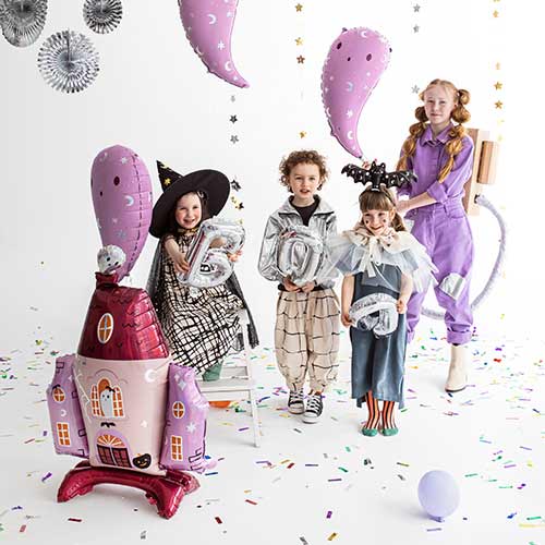 Halloween Pink Haunted House Air Fill Foil Giant Balloon 94cm / 37 in Product Gallery Image