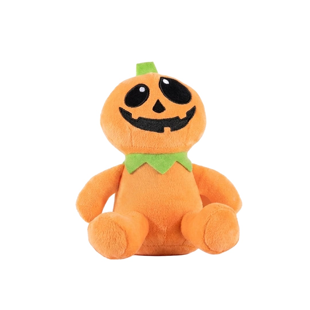 Pumpkin Plush Halloween Character Squeaky Dog Toy 17cm