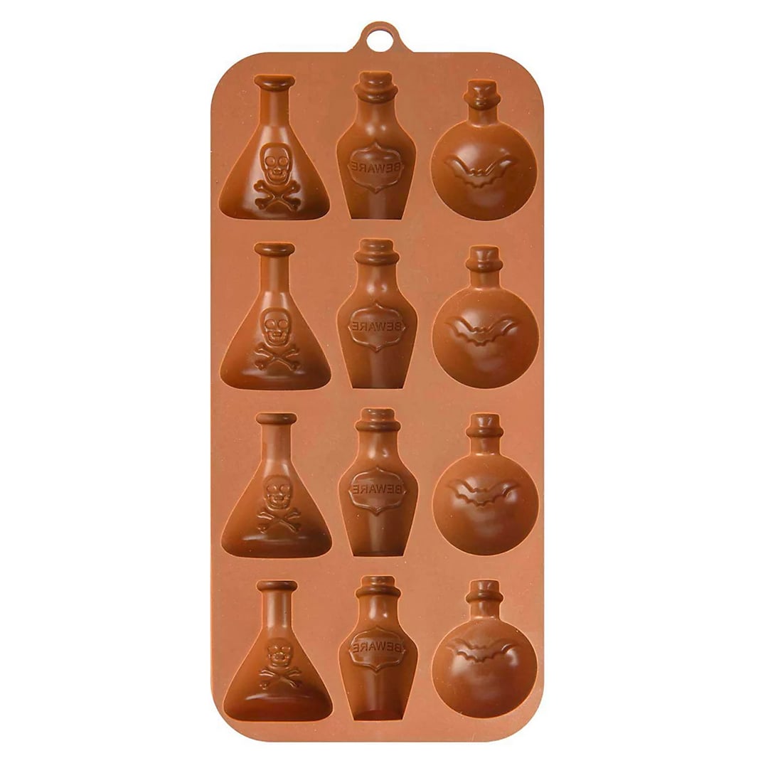 Halloween Potions Chocolate Mould Brown Silicone Tray 21cm