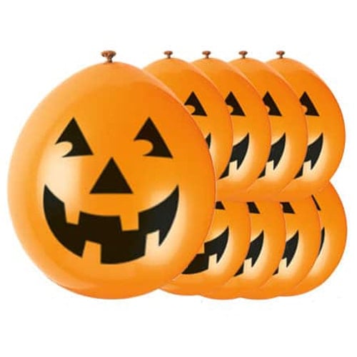 Halloween Pumpkin Latex Balloons 23cm / 9 in - Pack of 10 Product Image