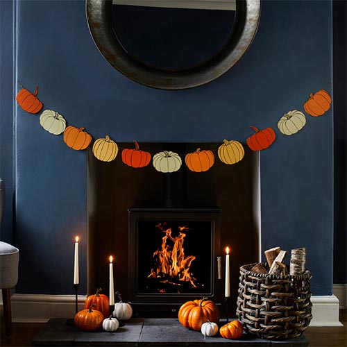 Halloween Foil Pumpkin Paper Garland Decoration 2.5m Product Gallery Image