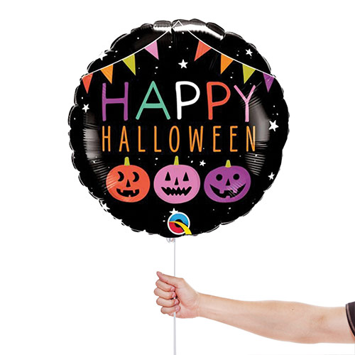 Halloween Pumpkins & Banners Round Foil Helium Balloon 46cm / 18 in Product Gallery Image