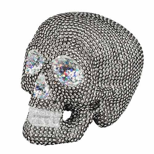 Sparkle Rhinestone Skull Halloween Prop Decoration 19cm View 4