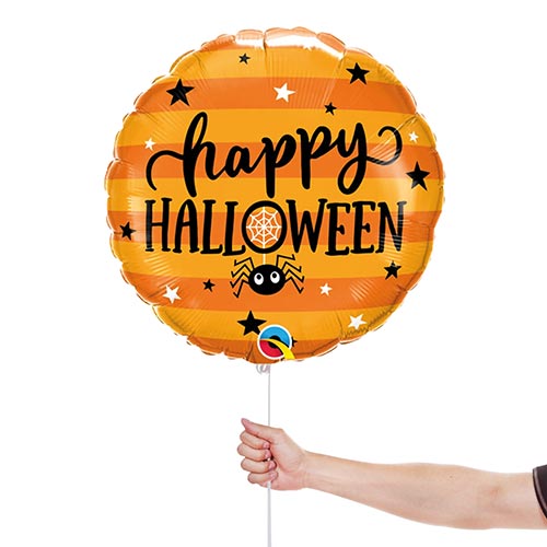 Halloween Spider & Stars Round Foil Helium Balloon 46cm / 18 in Product Gallery Image