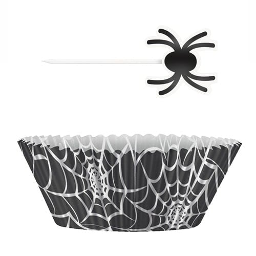 Halloween Spider Web Black Baking Cupcake Kit Product Image