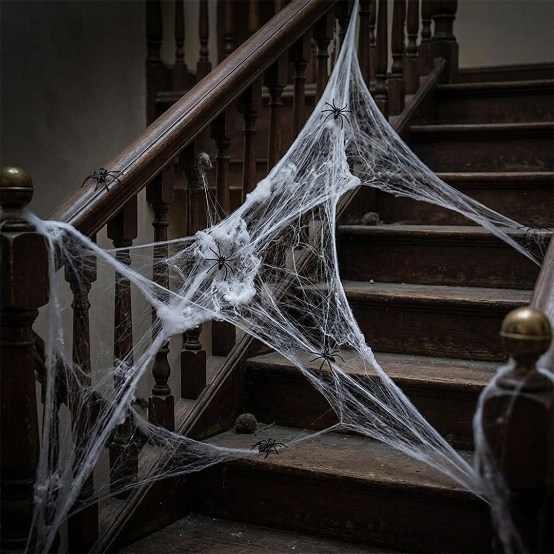 Halloween Spider Web Decoration With Spiders