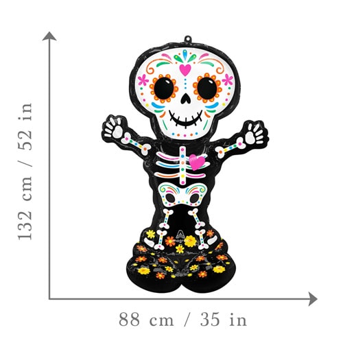 Halloween Standing Skeleton Airloonz Air Fill Giant Foil Balloon 132cm / 52 in Product Gallery Image