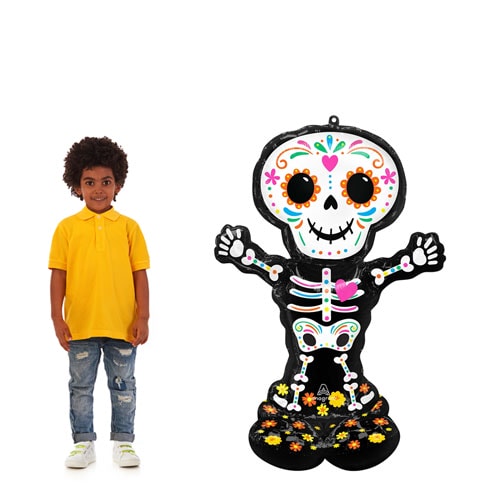 Halloween Standing Skeleton Airloonz Air Fill Giant Foil Balloon 132cm / 52 in Product Gallery Image