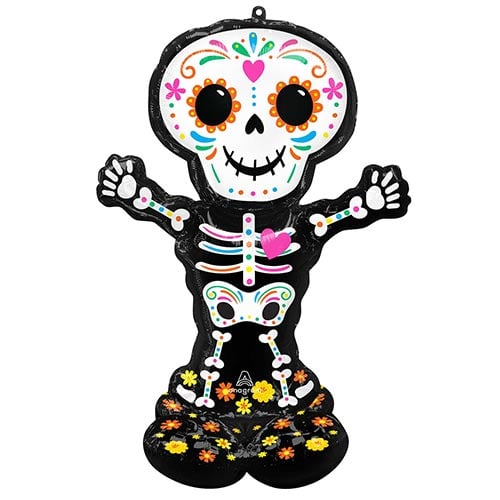 Halloween Standing Skeleton Airloonz Air Fill Giant Foil Balloon 132cm / 52 in Product Gallery Image