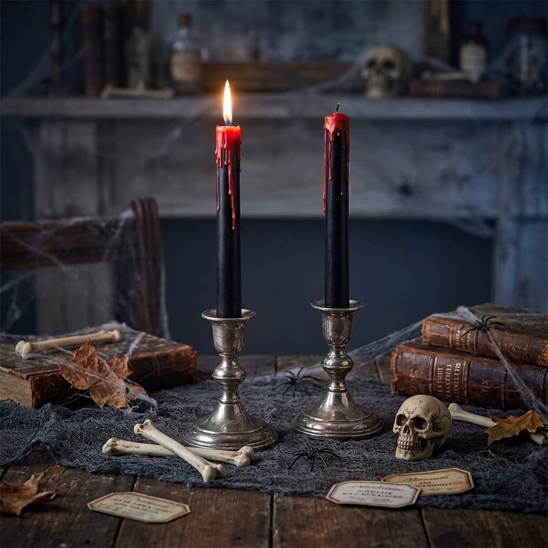 Halloween Tapered Bleeding Candles 22cm - Pack of 2