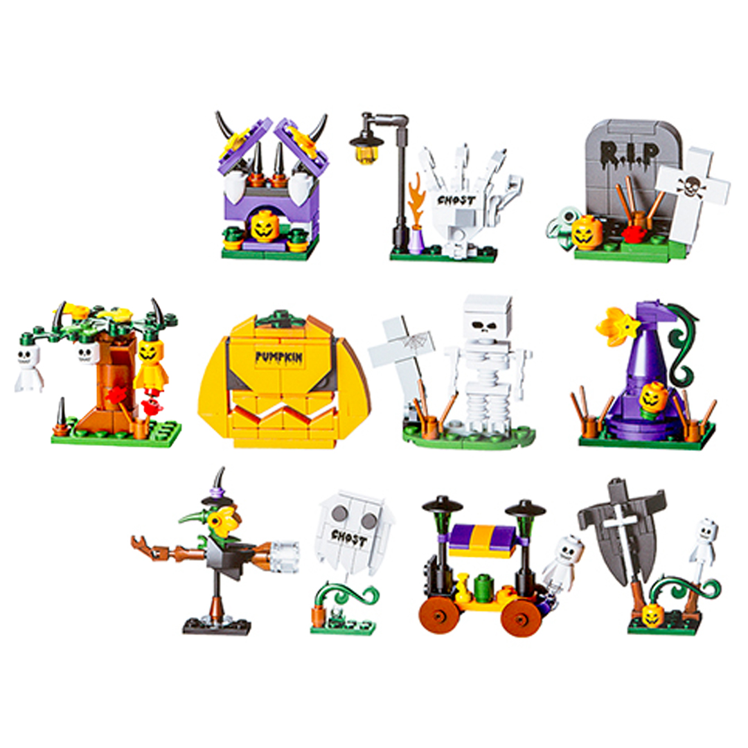 Halloween Themed 12-in-1 Building Blocks Kit