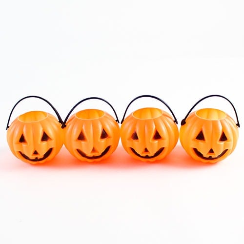 Pumpkin Halloween Plastic Treat Pots - Pack of 4 Product Image