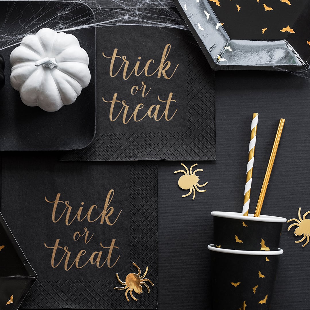 Halloween Trick Or Treat Gold Foil Bats Black Paper Cups 220ml - Pack of 6 View 7