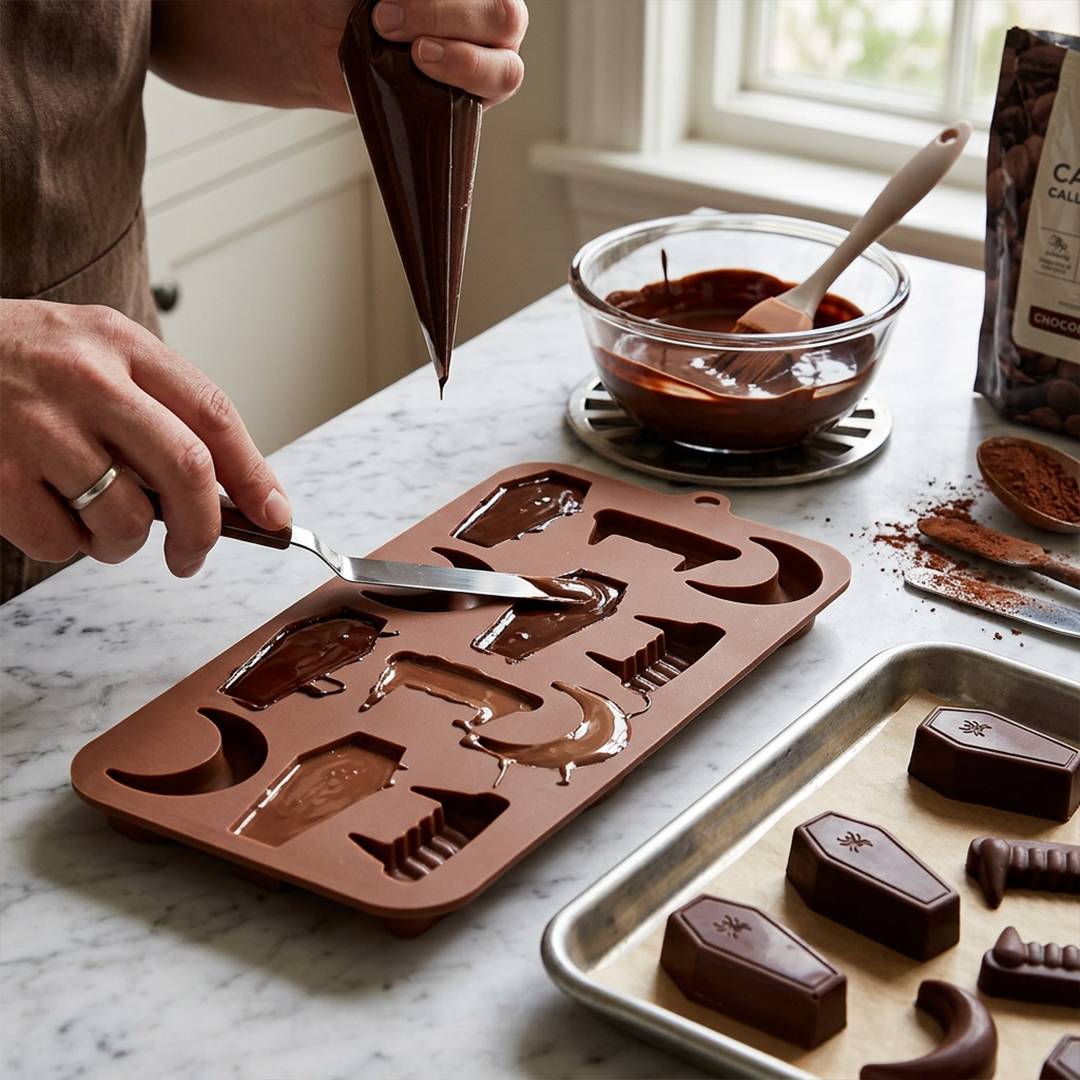 Halloween Vampire Chocolate Mould Brown Silicone Tray 21cm View 2