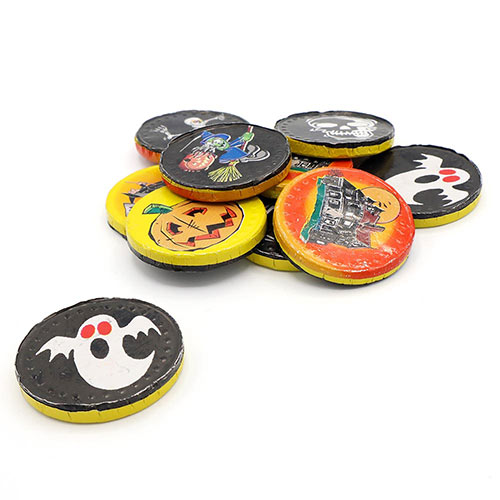 Assorted Halloween Vegetarian Milk Chocolate Coin 8g Product Image