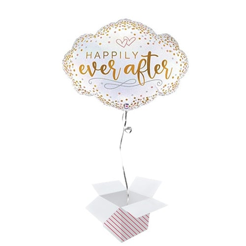 Happily Ever After Confetti Foil Helium Giant Balloon - Inflated Balloon in a Box Product Image