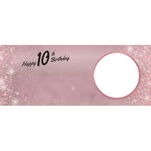 Happy 10th Birthday Rose Gold Sparkles Design Small Personalised Banner 4ft x 2ft