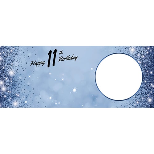 Happy 11th Birthday Sparkles Royal Blue Design Small Personalised Banner – 4ft x 2ft