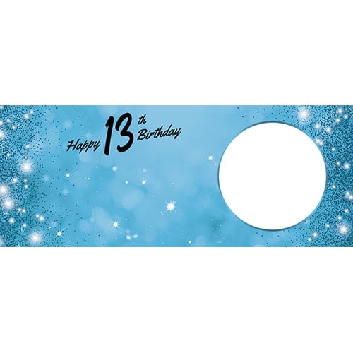 Happy 13th Birthday Sparkles Baby Blue Design Large Personalised Banner – 10ft x 4ft