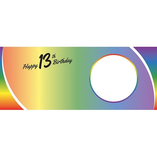 Happy 13th Birthday Rainbow Ombre Design Small Personalised Banner – 4ft x 2ft