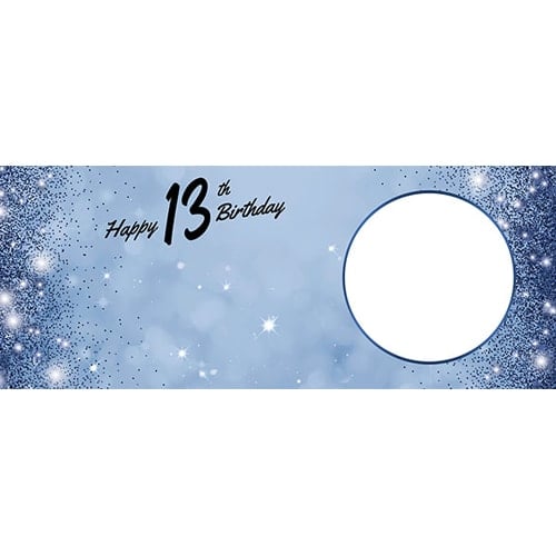 Happy 13th Birthday Sparkles Royal Blue Design Small Personalised Banner – 4ft x 2ft