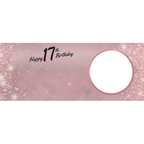 Happy 17th Birthday Rose Gold Sparkles Design Medium Personalised Banner 6ft x 2.25ft