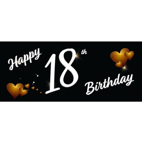 Happy 18th Birthday Black PVC Party Sign Decoration Product Image