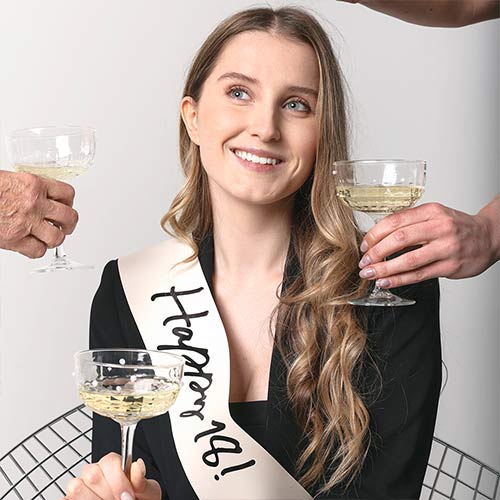 Happy 18th Birthday Cream & Black Elegant Milestone Paper Sash Product Gallery Image