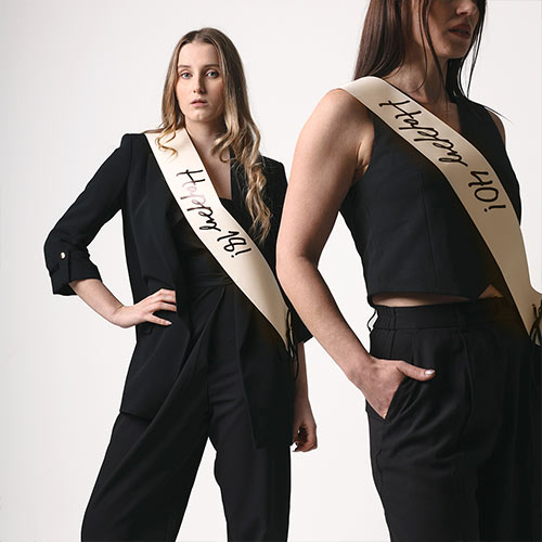 Happy 18th Birthday Cream & Black Elegant Milestone Paper Sash Product Gallery Image