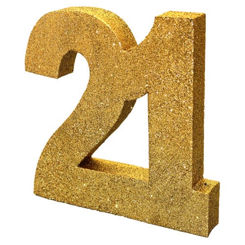 Happy 21 Birthday Gold Glitter Table Decoration Product Image