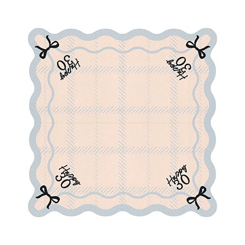 Happy 30th Birthday Black Bow Cream Elegant Milestone Paper Luncheon Napkins 2 Ply 33cm - Pack of 12 Product Gallery Image