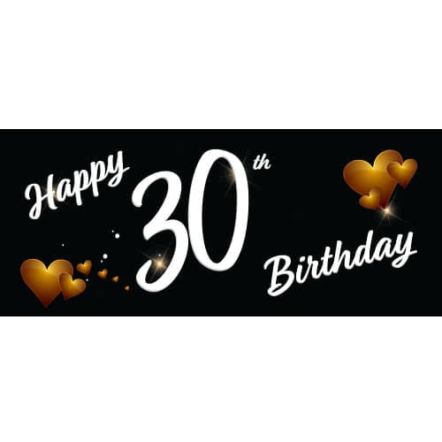 Happy 30th Birthday Black PVC Party Sign Decoration Product Image