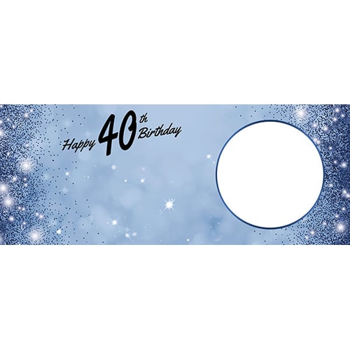 Happy 40th Birthday Sparkles Royal Blue Design Small Personalised Banner – 4ft x 2ft