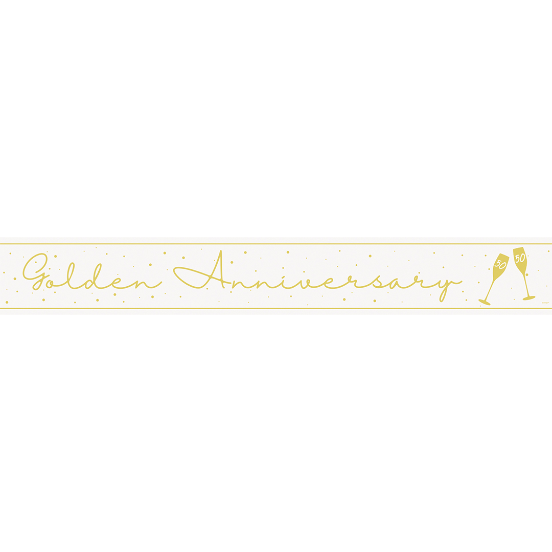 Happy 50th Golden Wedding Anniversary Foil Banner 2.7m