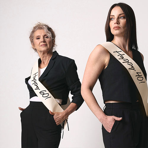 Happy 60th Birthday Cream & Black Elegant Milestone Paper Sash Product Gallery Image