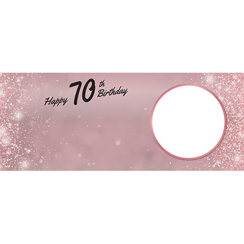 Happy 70th Birthday Rose Gold Sparkles Design Small Personalised Banner 4ft x 2ft