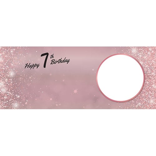 Happy 7th Birthday Rose Gold Sparkles Design Large Personalised Banner 10ft x 4ft