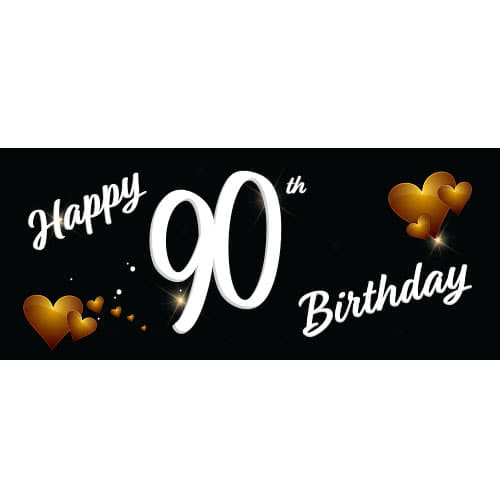 Happy 90th Birthday Black PVC Party Sign Decoration Product Image