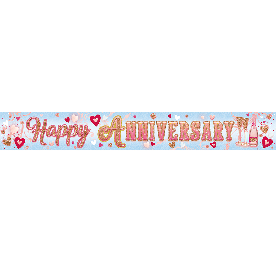 Happy Anniversary Foil Banner 2.7m View 2