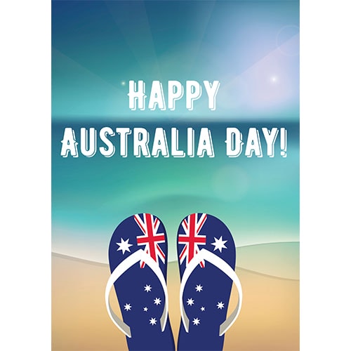 Happy Australia Day Flip Flops Poster PVC Party Sign Decoration Product Gallery Image