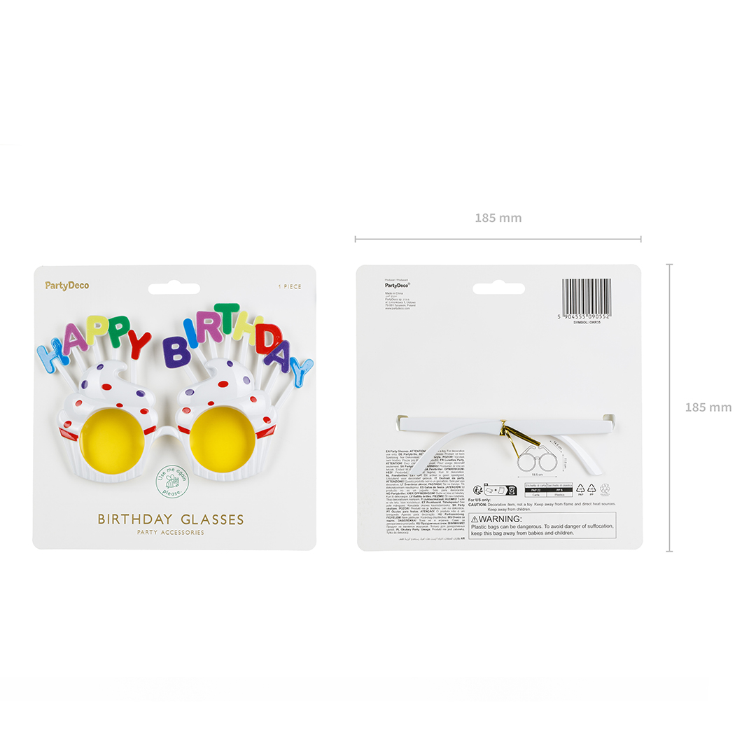 Happy Birthday Cupcakes Novelty Celebration Plastic Glasses View 3