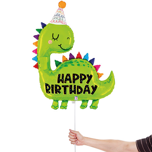 Happy Birthday Dinosaur Giant Helium Foil Balloon 97cm / 52 in Product Gallery Image