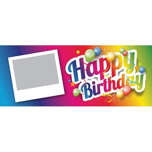 Happy Birthday Multicoloured Design Small Personalised Banner – 4ft x 2ft