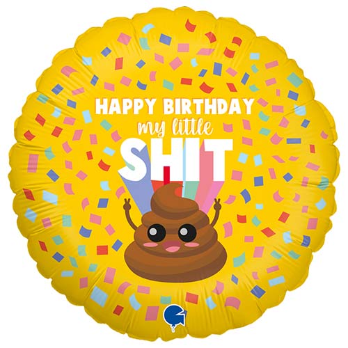 Happy Birthday My Little Shit Round Foil Helium Balloon 46cm / 18 in