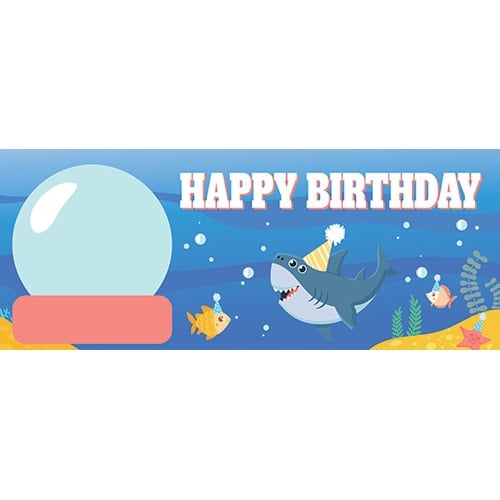 Happy Birthday Ocean Design Small Personalised Banner – 4ft x 2ft