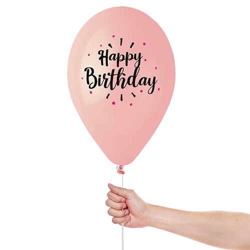 Happy Birthday Pastel Latex Balloons 33cm / 13 in - Pack of 6 Product Gallery Image