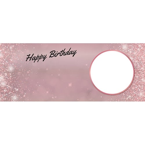 Happy Birthday Rose Gold Sparkles Design Small Personalised Banner 4ft x 2ft